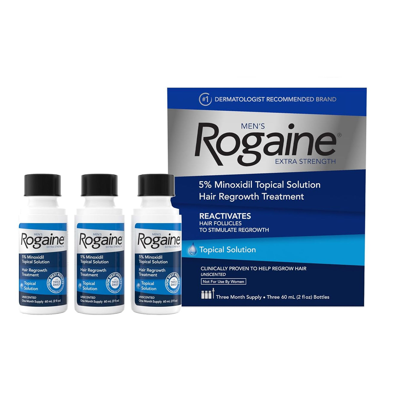 Men's Rogaine Extra Strength 5% Minoxidil Topical Solution (2 Packs) (Copy)